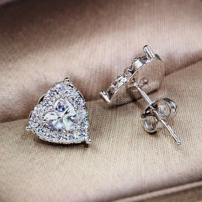 NEW Diamond Heart Earrings